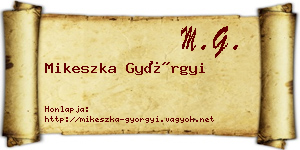 Mikeszka Györgyi névjegykártya